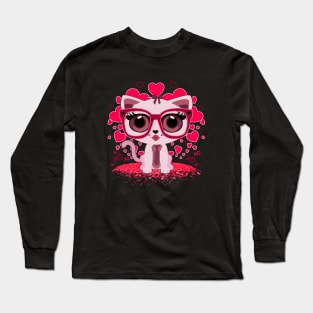 Valentine's Day Kitten Long Sleeve T-Shirt